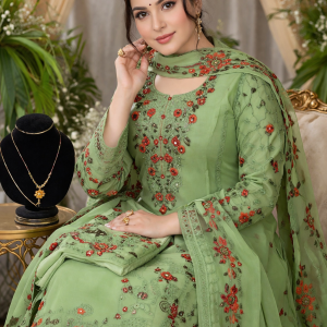 ইন্ডিয়ান স্টার জর্জেট থ্রি পিস।  Code 104--/